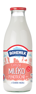 Bohemilk Opočenské čerstvé mléko plnotučné ve skle 3,5%