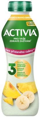 Activia Probiotický jogurtový nápoj broskev, ananas a banán