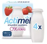 Actimel Probiotický jogurtový nápoj s vitamíny a 0% přidaného cukru jahoda 4x100g