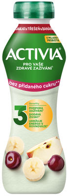 Activia Probiotický jogurtový nápoj jablko, třešeň a banán