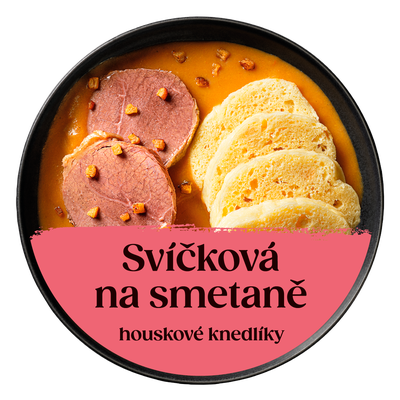 Cibule Bistro Svíčková na smetaně s houskovými knedlíky