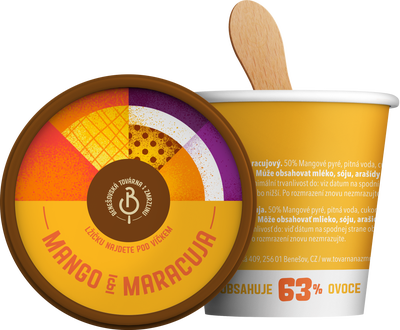 Benešovská továrna na zmrzlinu Sorbet Mango & Maracuja, kelímek