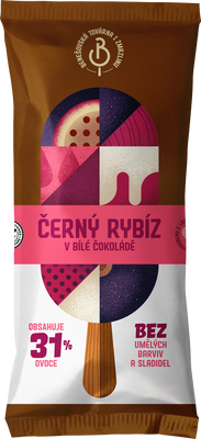 Benešovská továrna na zmrzlinu Sorbet Černý rybíz v bílé čokoládě, nanuk