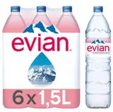 Evian Přírodní minerální voda, balení 6x 1,5L