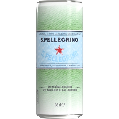 San Pellegrino 330 ml, minerální voda perlivá, plech