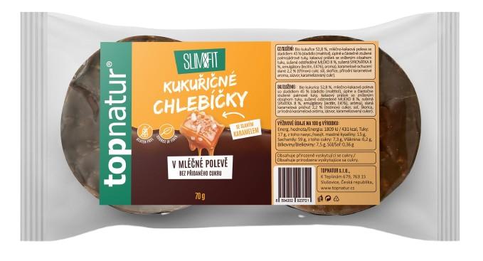 Topnatur Slim & Fit Kukuřičné chlebíčky se slaným karamelem v mléčné polevě