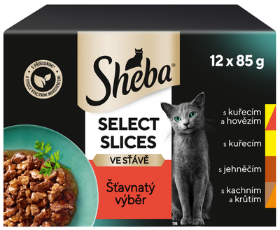 Sheba kapsičky smíšený výběr ve šťávě pro dospělé kočky 12x85g