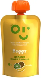 Beggs BIO Kiwi a banán Ovocný příkrm