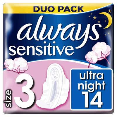 Always Sensitive Ultra night hygienické vložky