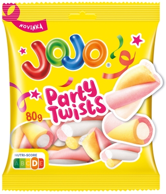 Jojo PartyTwist pěnové bonbóny s příchutí zmrzliny, broskví a borůvek