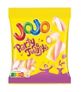 Jojo PartyTwist pěnové bonbóny s příchutí zmrzliny, broskví a borůvek