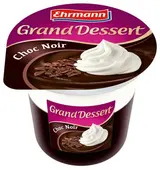 Ehrmann Grand Dessert Choc Noir Desert s hořkou čokoládou s bílou šlehačkou