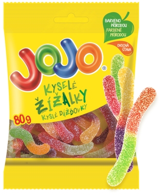 Jojo Kyselé žížalky želé bonbóny s ovocnými příchutěmi