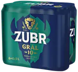 Zubr Grál 10 výčepní pivo plech (6×0,5 l)