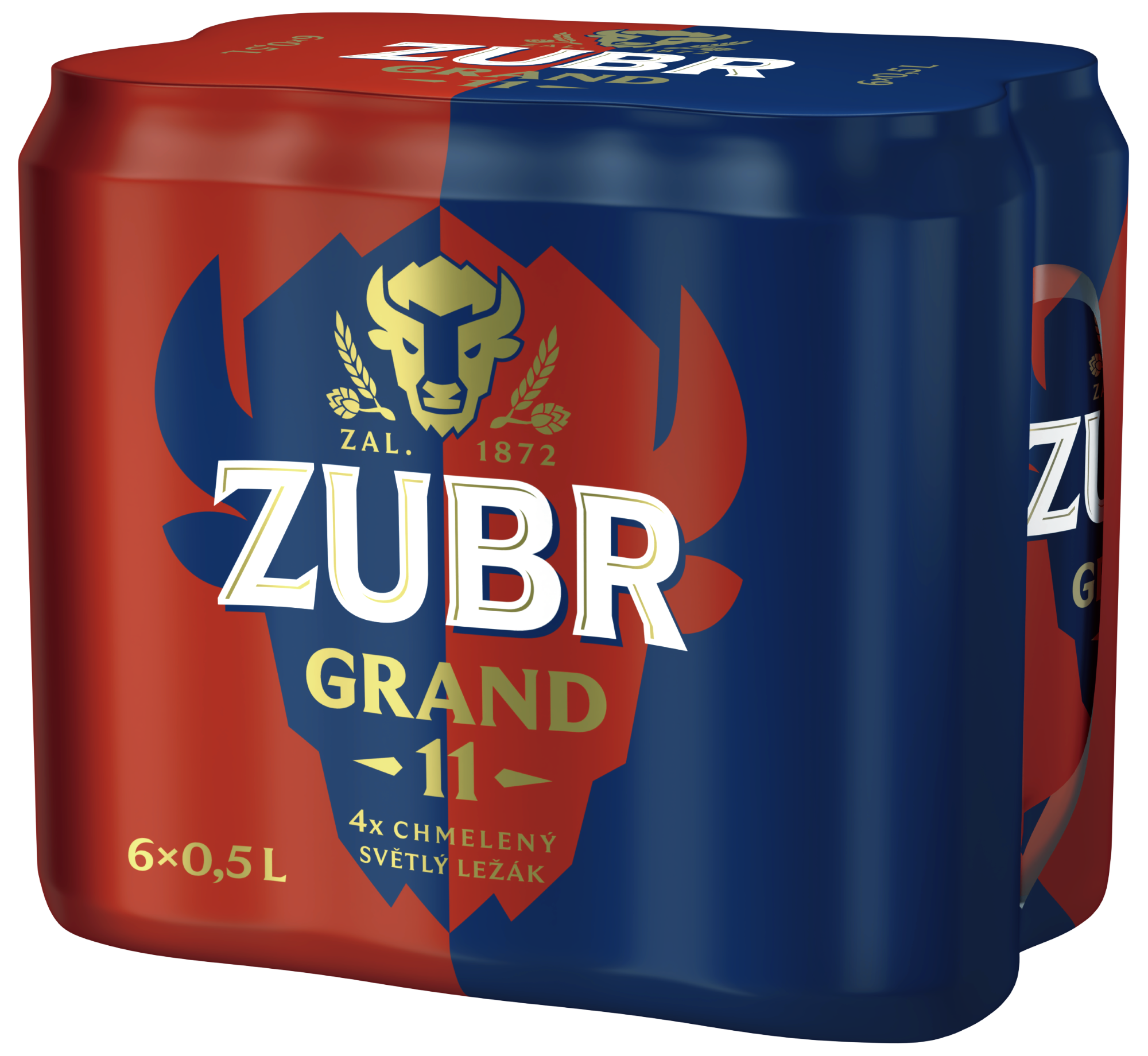 Zubr Grand 11 Světlý ležák plech (6×0,5 l)