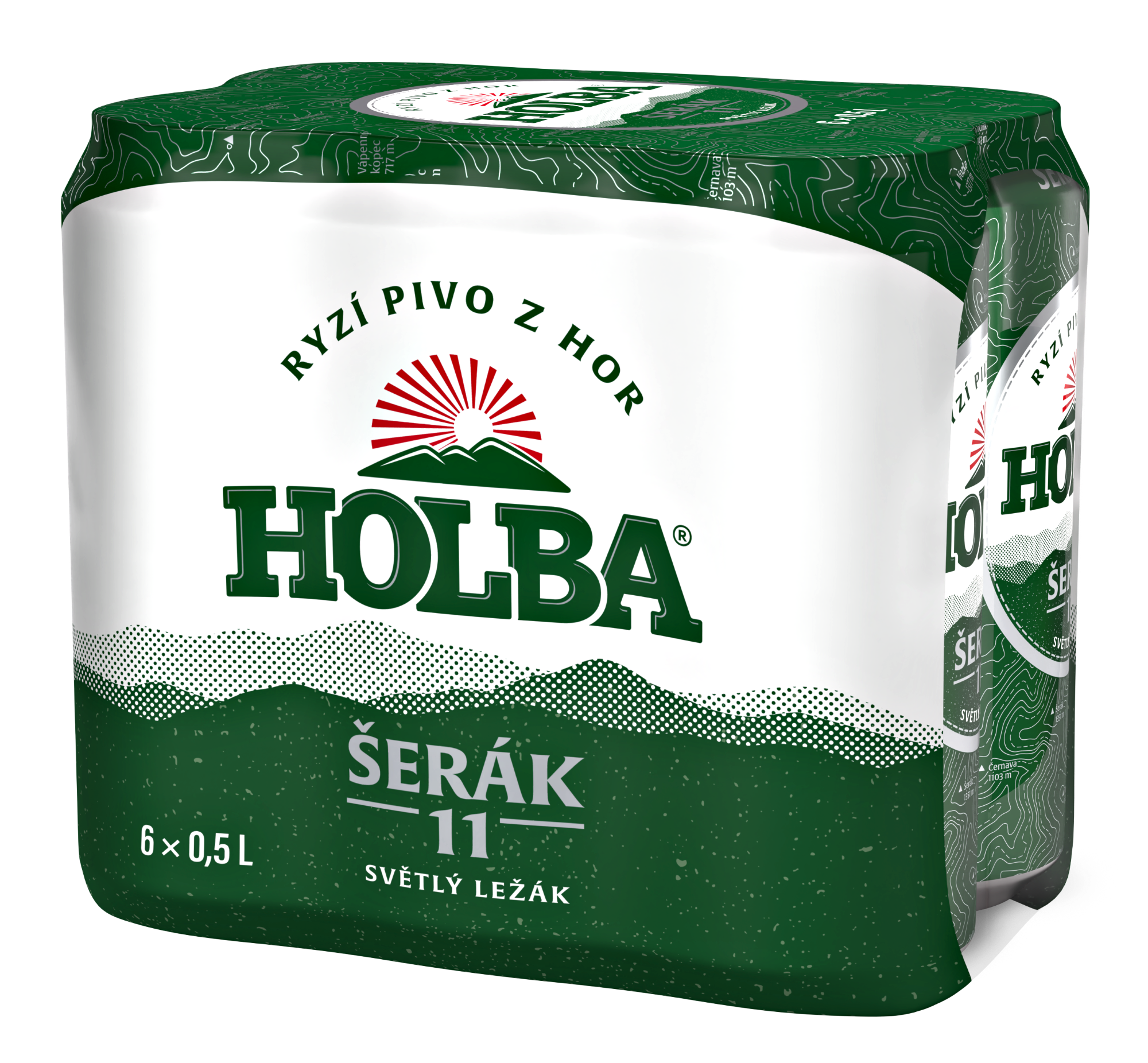 Holba Šerák 11 světlý ležák plech (6×0,5 l)