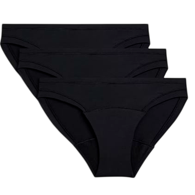 Marks & Spencer Vysoce savé menstruační kalhotky - bikini, 3 ks, barva černá, velikost 12