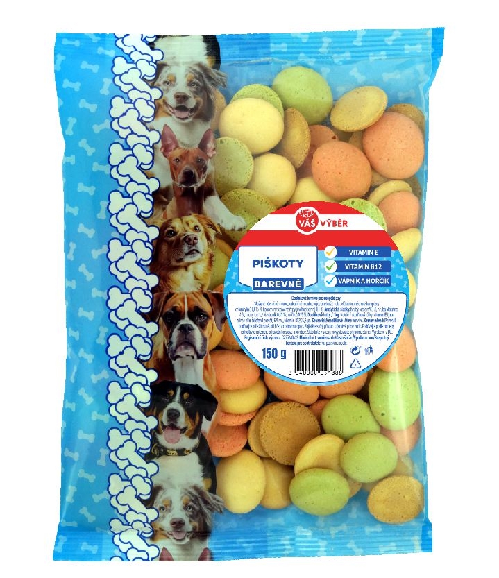 Váš Výběr Piškoty BAREVNÉ pro psy 150g