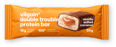 Vilgain Double Trouble Protein Bar vanilka se slaným karamelem