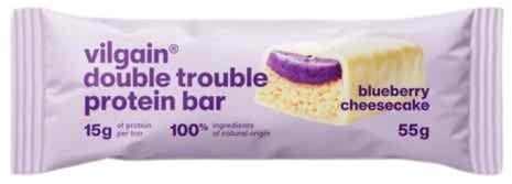 Vilgain Double Trouble Protein Bar Borůvkový cheesecake