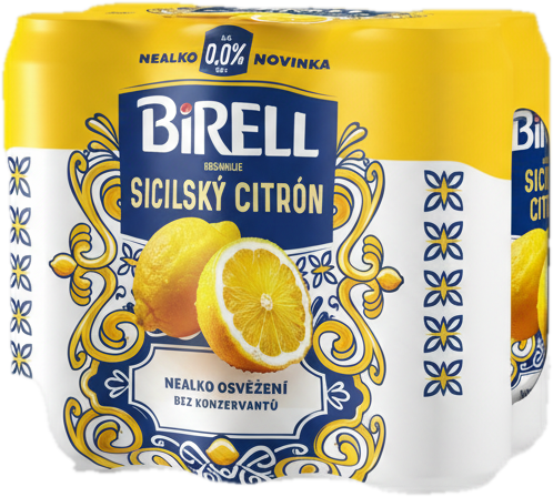 Birell 0.0 Sicilský citrón nealkoholické pivo 6×0,5 l plech