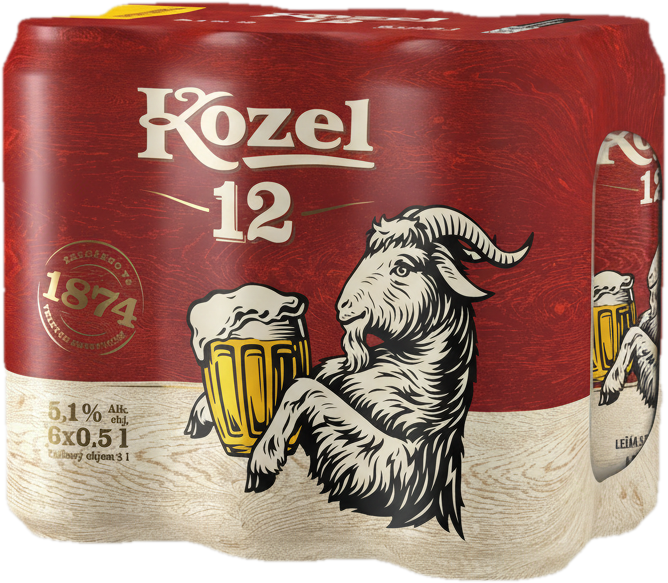 Velkopopovický Kozel 12 ležák 6×0,5 l plech