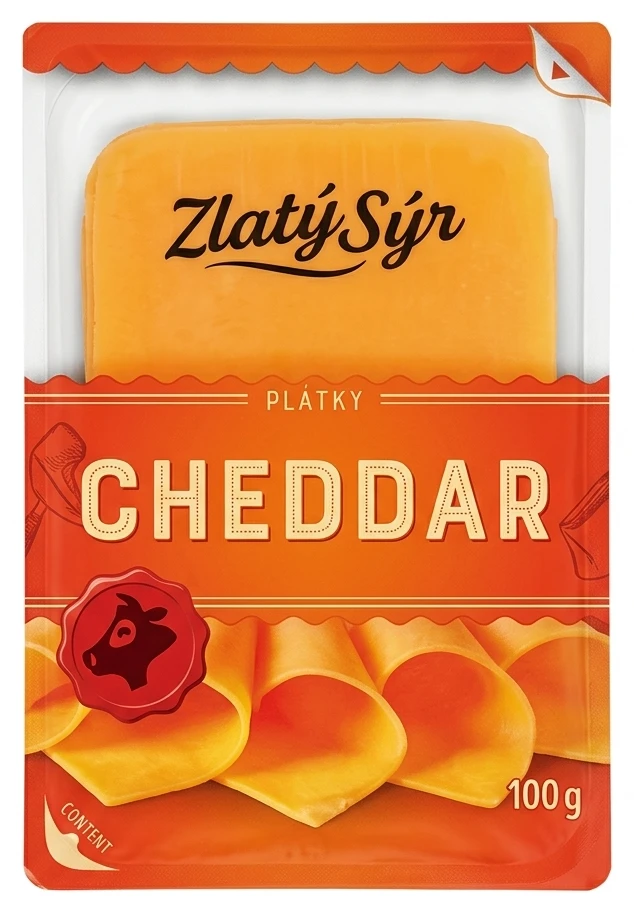 Zlatý sýr Cheddar plátky