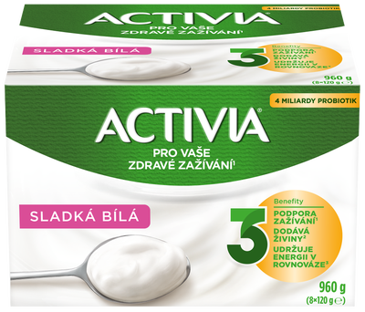 Activia Probiotický jogurt bílý slazený 8x120g