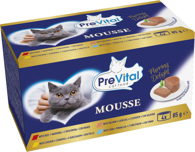 PreVital Konzerva pro kočky ryby, maso 4x85g