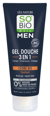 SO’BiO étic Gel sprchový Men 3v1 BIO — tonizující cedr