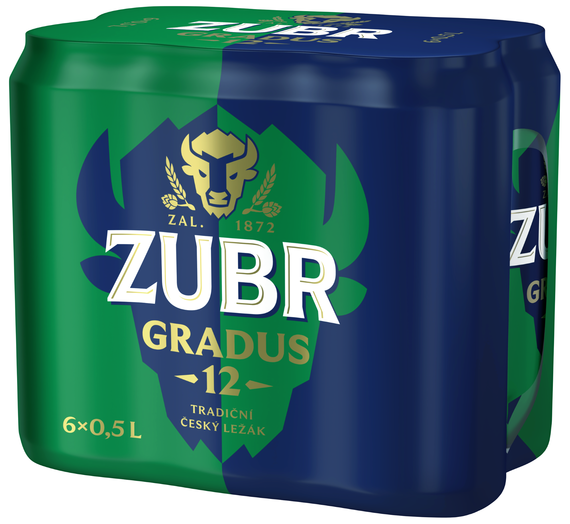 Zubr Gradus 12 světlý ležák plech (6×0,5 l)