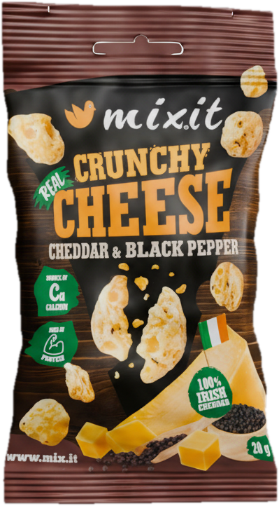 Mixit Křupavý sýr do kapsy – Irský cheddar & černý pepř