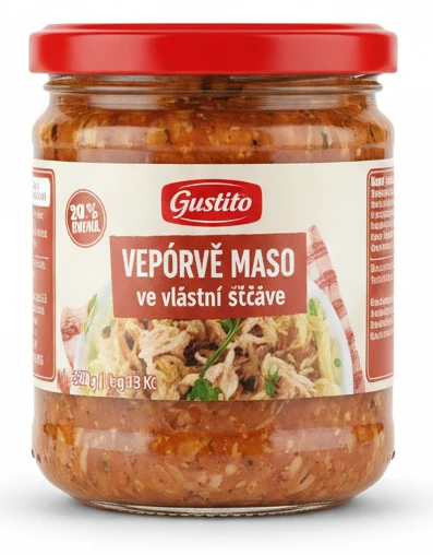 Vepřové maso ve vlastní šťávě Gustito