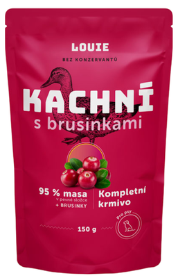 Louie Kapsička kachní s brusinkami, vitamíny a minerály pro psy