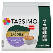 Tassimo Jacobs Instantní kávový a kakaový nápoj s čokoládovou příchutí 10 x 16g (160g)
