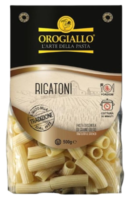 Orogiallo Těstoviny sušené bezvaječné rigatoni