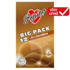 Pepino Ultra Sensitive ultra tenké extra lubrikované anatomicky tvarované latexové kondomy 12 ks