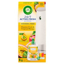 Air Wick Active Fresh automatický difuzér a náplň na vodní bázi - Maracuja a tropické mango 228ml