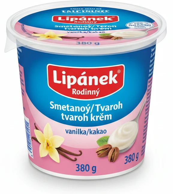 LIPÁNEK Smetanový/Tvarohový krém vanilka/kakao
