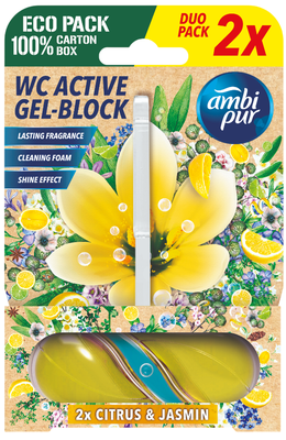 Ambi Pur WC Active gel-blok Citron & Jasmín (2x 45 g)
