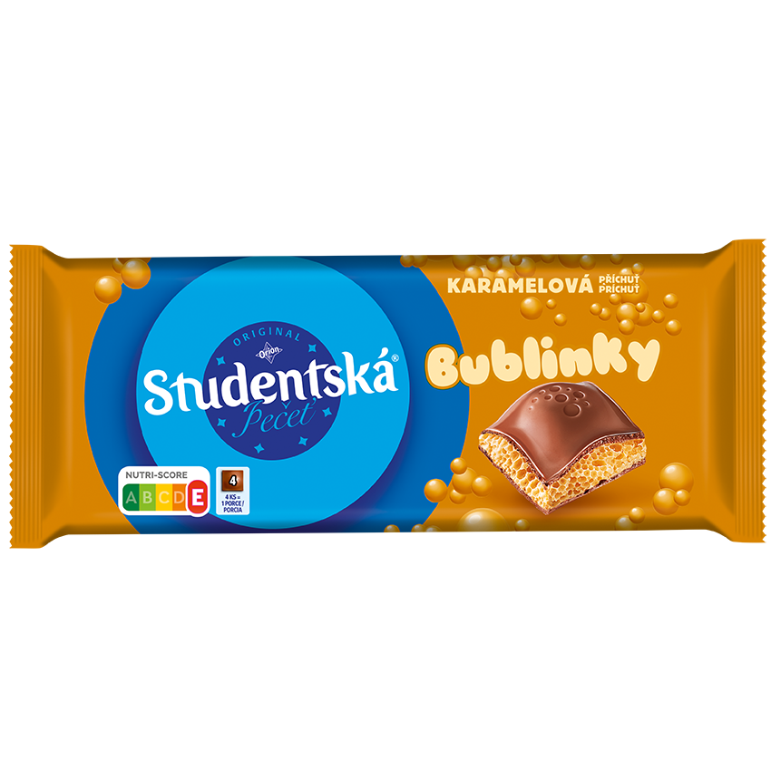 Orion Studentská pečeť Bublinky mléčná a příchuť karamelu