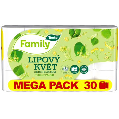 Tento Lipový květ Toaletní papír 3vrstvý, 30 rolí