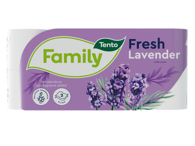 Tento Toaletní papír Family Lavender 2vrstvý, 8 rolí