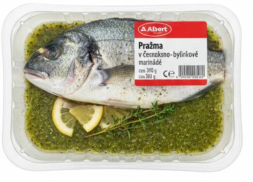 Pražma v česnekovo-bylinkové marinádě
