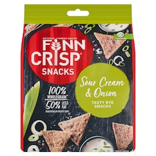 Finn Crisp Celozrnný žitný snack s příchutí zakysaná smetana a cibule 150g
