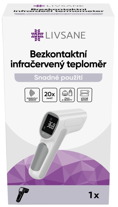LIVSANE Bezkontaktní infračervený teploměr 1ks