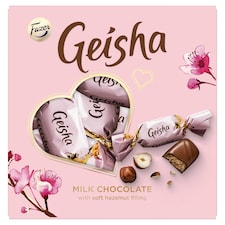 Fazer Geisha Mléčné čokoládové bonbony s náplní z lískových oříšků a nugátu 42g
