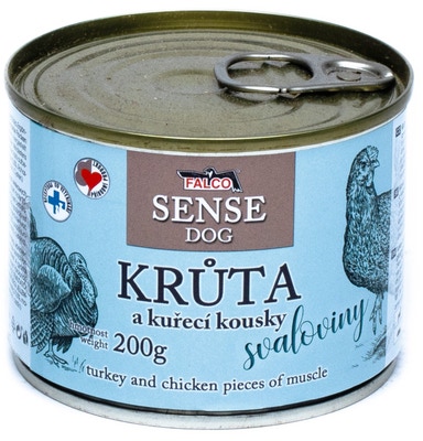 Sokol Falco SENSE DOG krůta a kuřecí, konzerva pro psy