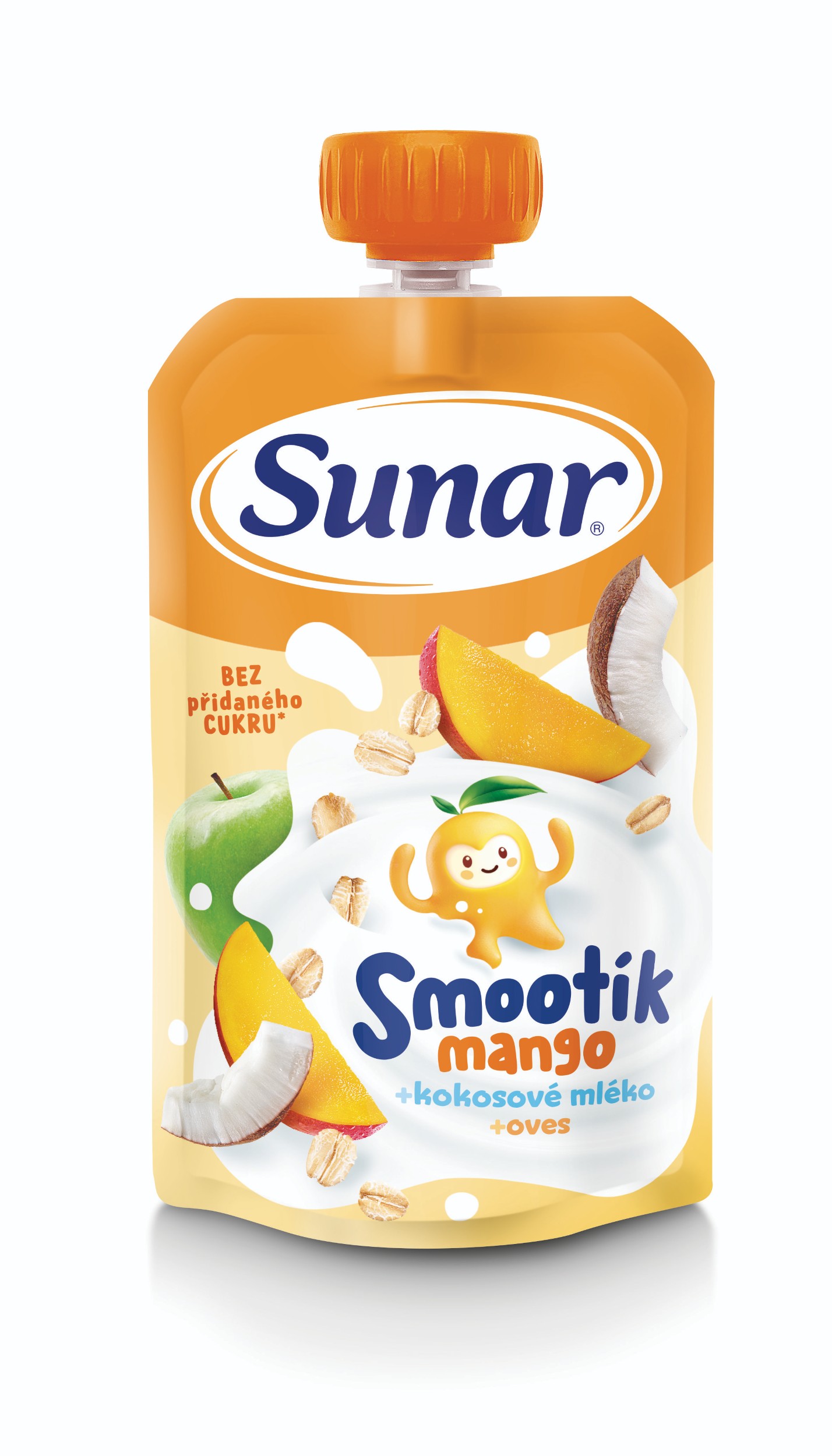 Sunar Smootík dětská kapsička mango, kokosové mléko, ovesné vločky 12m+, 120 g