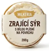 Zrající sýr s bílou plísní na povrchu Milkeria